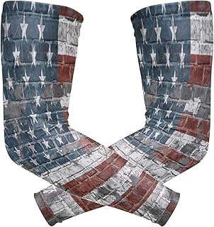 ZZKKO Retro American Flag Cooling Arm Sleeves Cover Uv Sun Protection for Men Women Running Golf Cycling Arm Warmer Sleeves 1 Pair