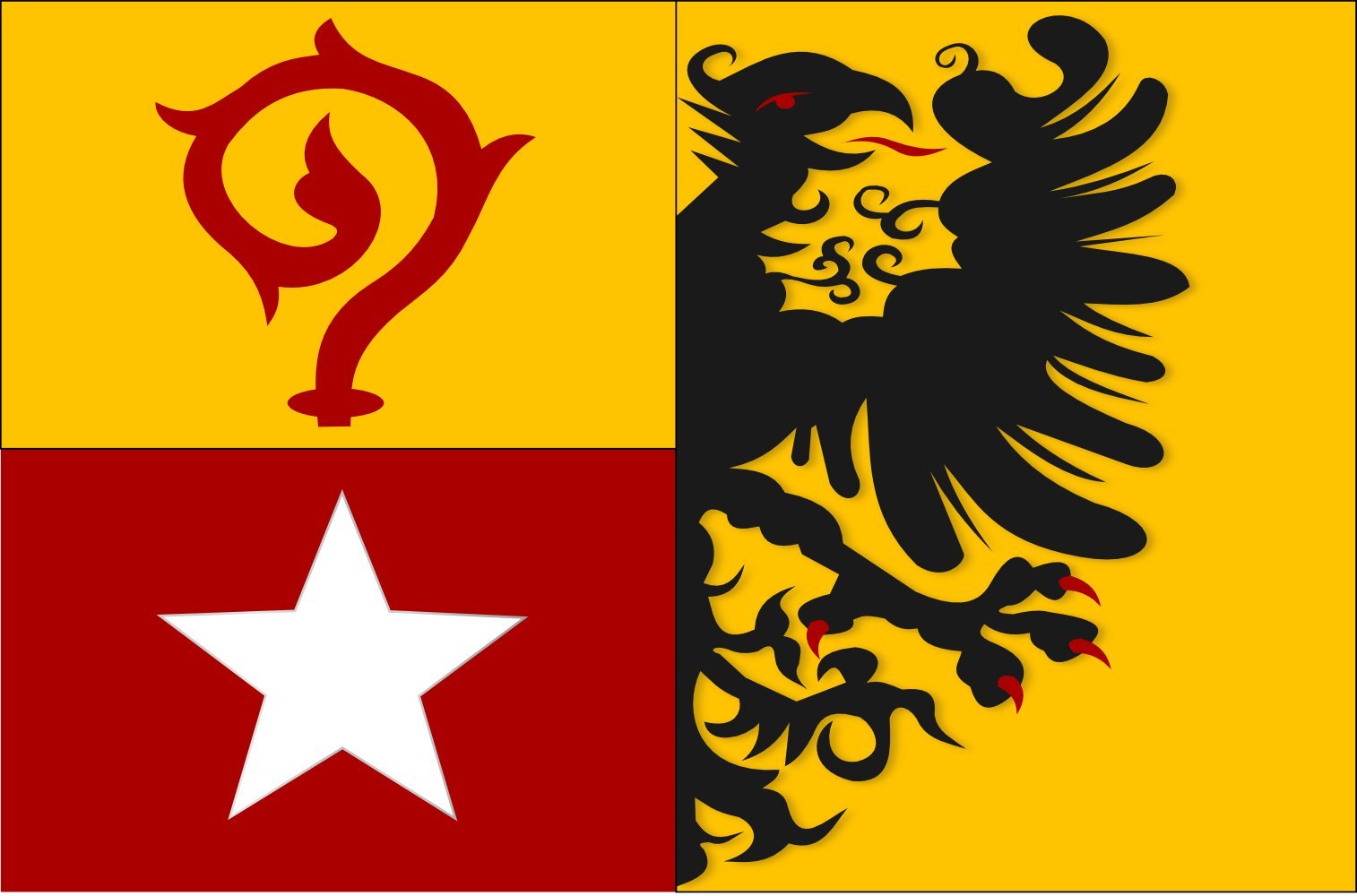 Gemeentevlag van Maasmechelen drapeau officiel en tissu premium renforcé