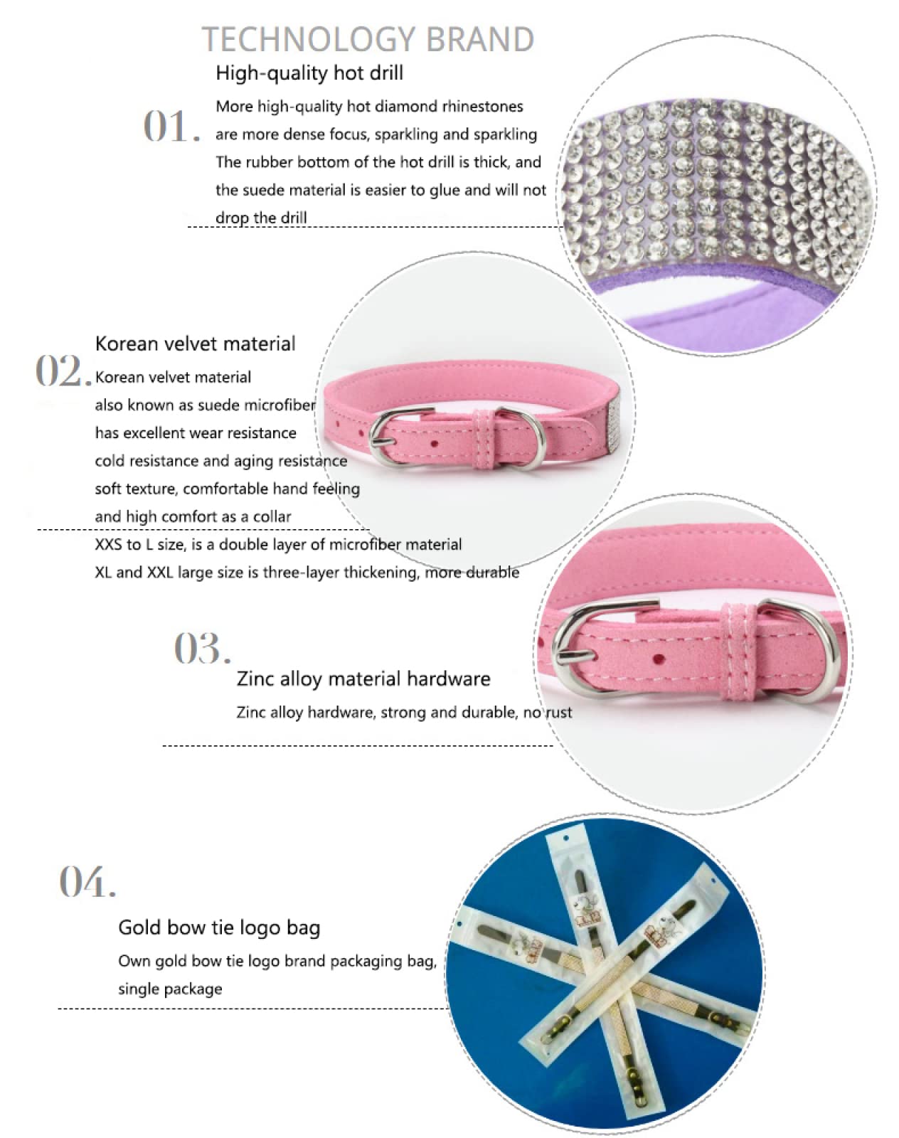 Collare per animali domestici Collare per cani con trapano a caldo con strass Collare per gatti in microfibra resistente per quattro stagioni morbido e confortevole,Diamanti rossi fantasia,51 2,5 CM L