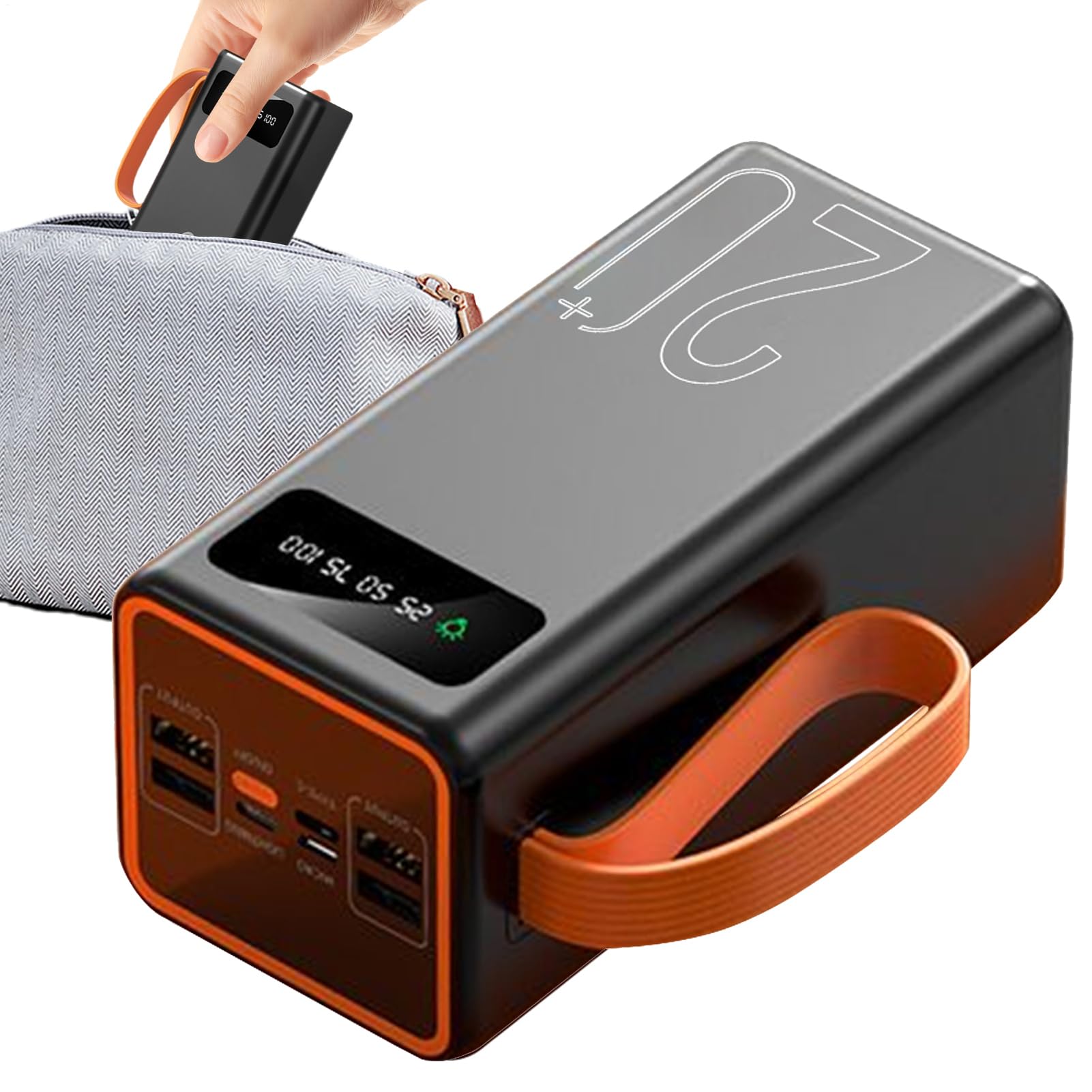 Power Bank Portatile con Pannello Solare Power Bank per Telefono e | Caricatore da Campeggio con Elevata Autonomia per Escursionismo Pesca e Attività Outdoor