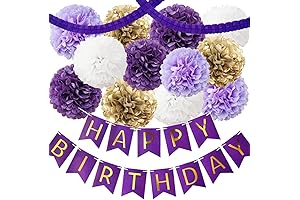 Premium Purple & Gold Birthday Party Decorations Kit