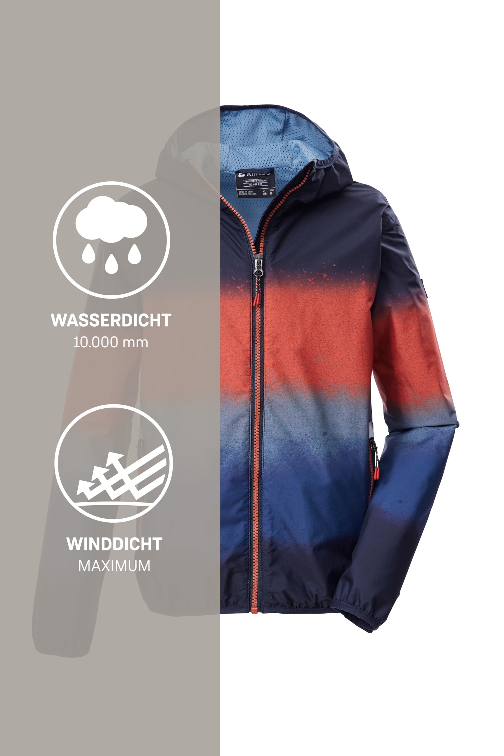 Killtec Jungen Kos 144 Bys Jckt Funktionsjacke/Regenjacke wasserdicht mit Kapuze