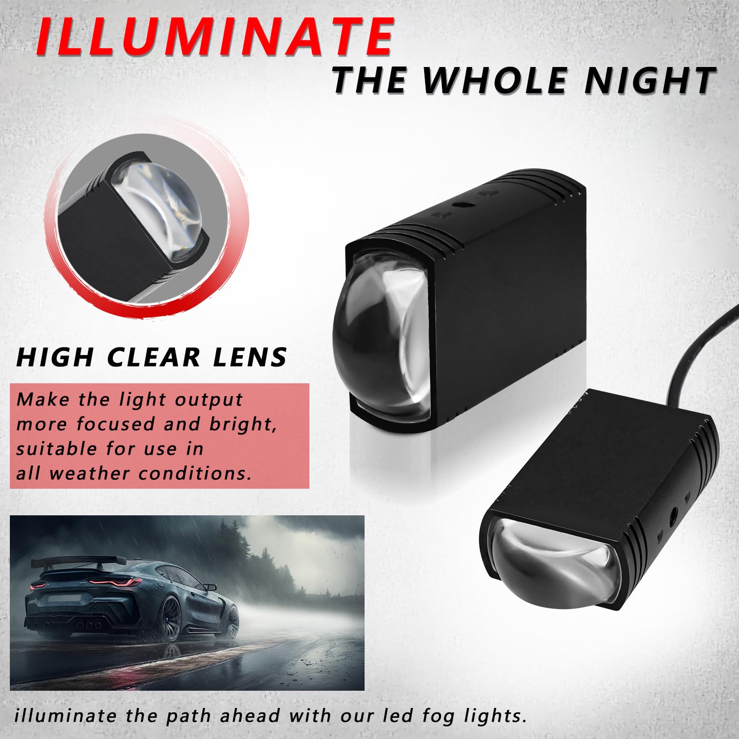 Motorcycle Driving Lights Double Color Lights White/Amber 3 Modes Hi/Lo Beam Sport Front Grille LED Lights with Lens Waterproof for SUV ATV Bike UTV Truck Boat,Pack of 2