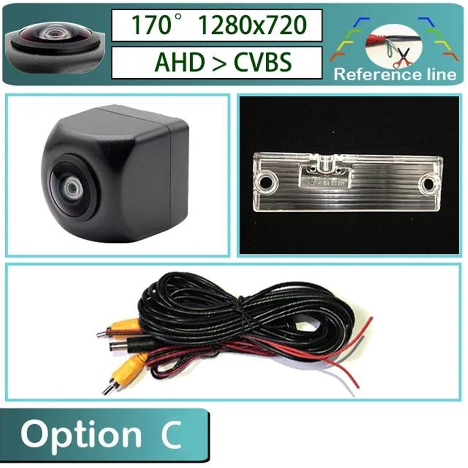 Cámara Trasera Coche para Jeep para Liberty KJ AHD 720P Fisheye Cámara Visión Trasera Marcha Atrás para Coche(B-CVBS-720P)