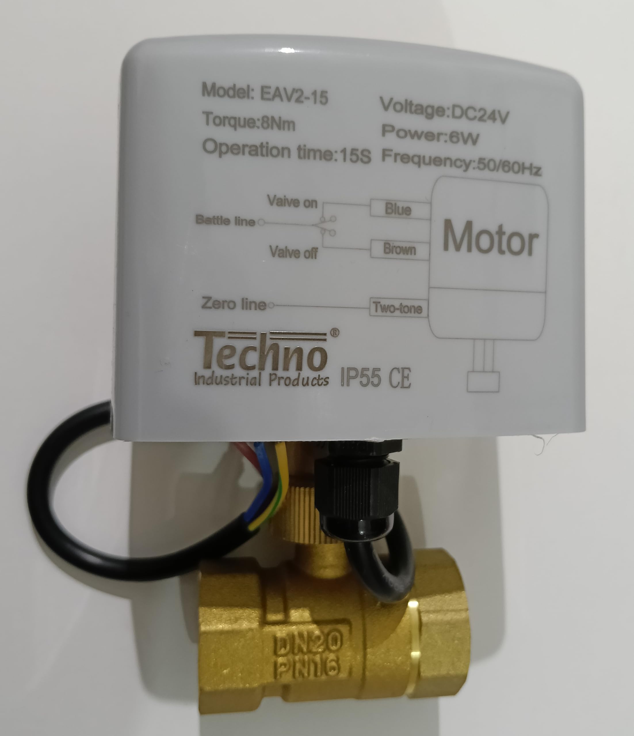 TruGet Techno Ball Valve, DN20, 3/4 Inch, 24V DC, 2-Way Motorized Brass Valve with Actuator-image-49