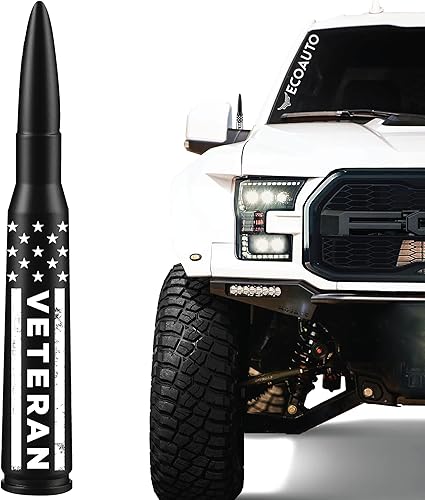 EcoAuto Badass - Antena de coche de repuesto para Dodge Ram y Ford F150 F250 F350 Super Duty Ford Raptor Bronco Trucks  Diseño antirrobo  Antena de