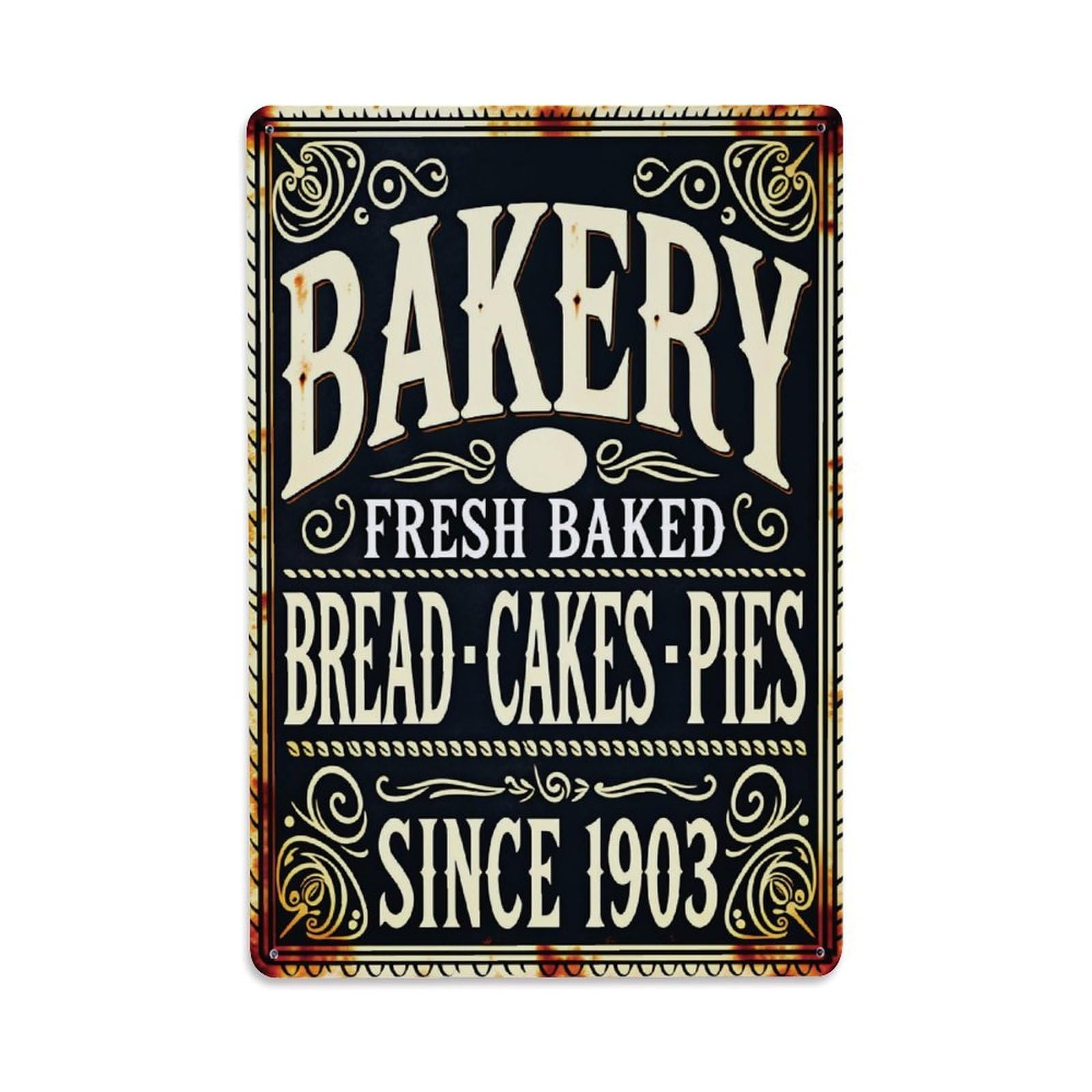 Ldfuieksufg Style Vintage Bakery Kitchen Rustic Metal Wall Sign Vintage Aluminium Metal Sign, Retro Wall Decor For Home, Bar, Garage & Farmhouse 30X20cm