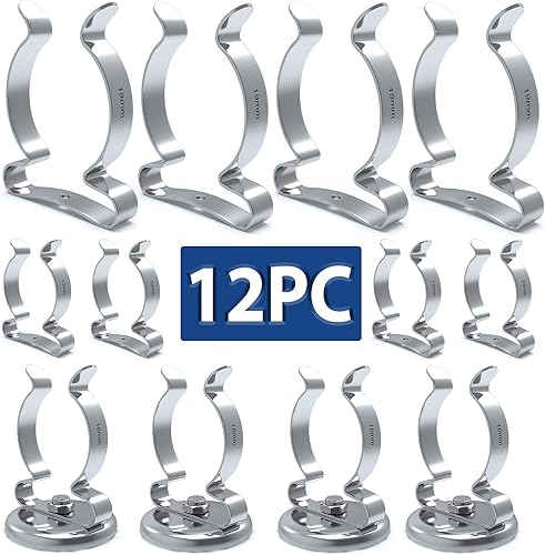 3-H Paquete de 4 clips magnéticos de resorte de 5/8 pulgadas con 4 abrazaderas de resorte de 1/2 pulgadas, clips de rizo de resorte de 3/4 pulgadas