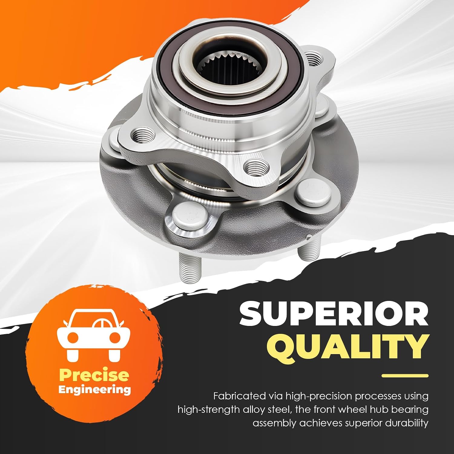 512498 Front/Rear Wheel Bearing and Hub Assembly Compatible with Fusion 2013-2020 MKZ 2013-2016