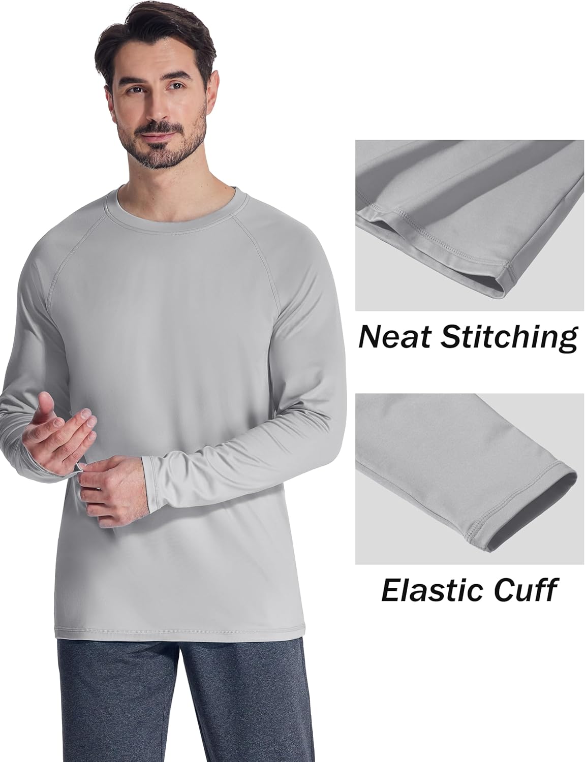 MAGCOMSEN Men's Thermal Shirt Fleece Lined Long Sleeve Athletic Base Layer Workout Top - Image 5