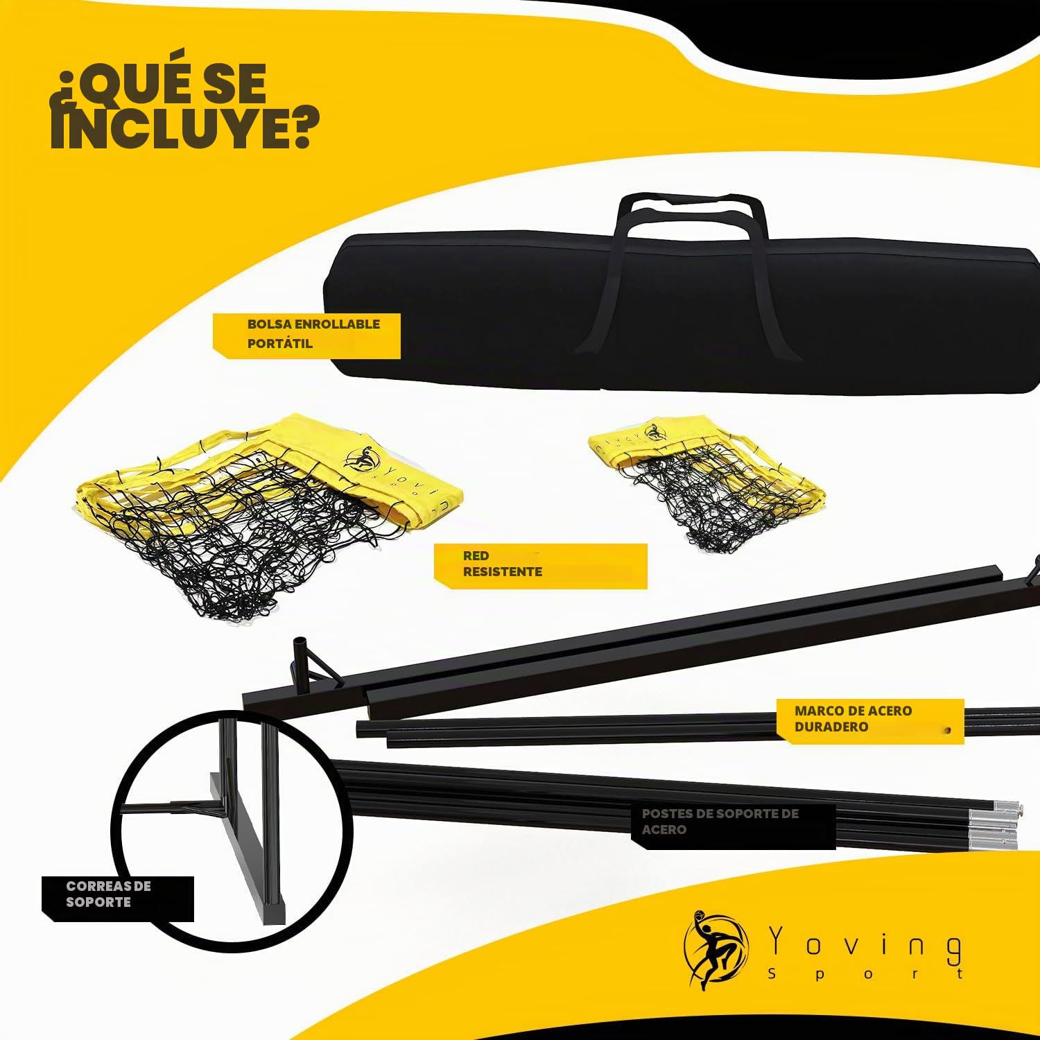 Yoving Sistema de entrenamiento de red de voleibol, 8 pies de ancho por 11 pies de alto, ideal para servir y perforar, mejora la precisión de golpeo, potencia y técnica, perfecto para entrenamiento de