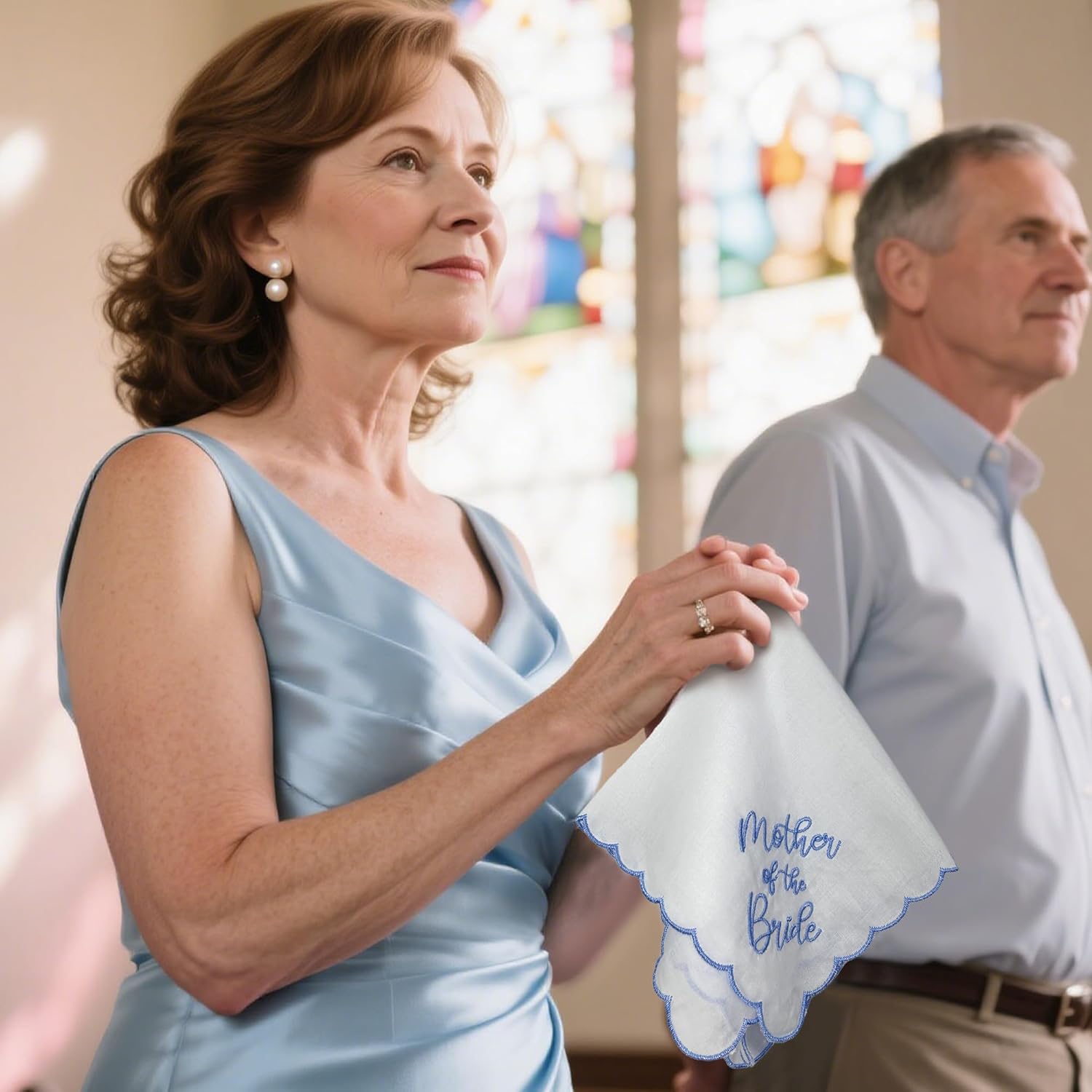 Lamyba Mother of the Bride/Groom/Law Gifts Wedding Handkerchief Something Blue - Image 4