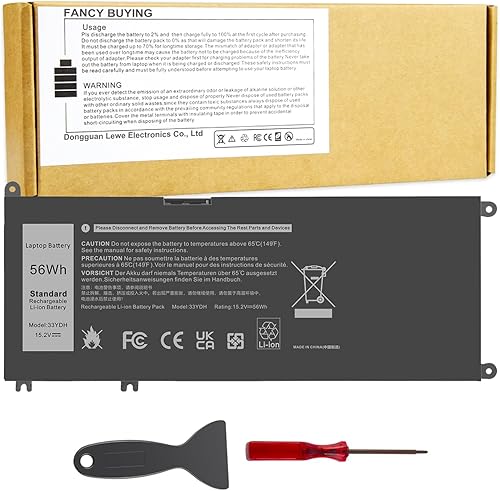 Fancy Buying 33YDH - Batería para portátil Dell Inspiron 17 7000 7778 7779 7786 7773 15 7577 G3 3579 3779 G5 5587 G7 7588 Latitude 13 3380 14 3490