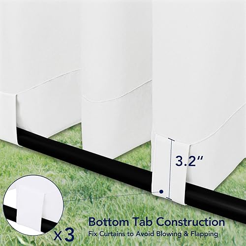 Miniatura 5 de PureFit Cortinas de exterior para patio desmontable, con pestañas adhesivas, impermeables, resistentes a la intemperie, a los rayos UV y a la