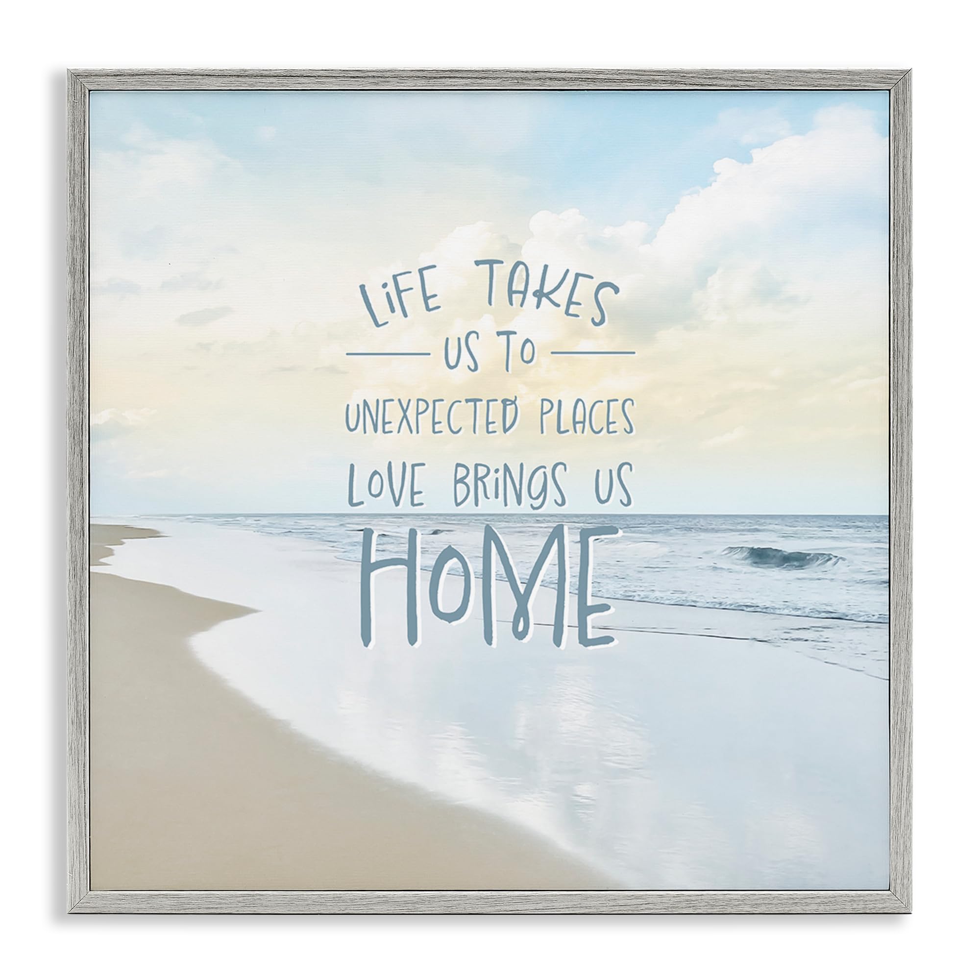 Coastal Love Brings Us Home Inspiration, 24 x 24 Inch Framed Giclée Print