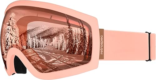 Retrospec Traverse Ski & Snowboard Snow Goggles for Men and Women with Spherical Lens - Anti-Fog and OTG Design