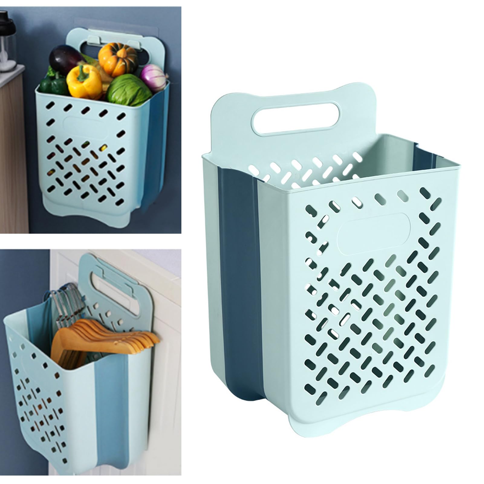 Cesto per la Biancheria da Parete, Cesto per la Biancheria Pieghevole in plastica di Grande capacità per Vestiti Sporchi, Asciugamani e Giocattoli, Cesto per la Biancheria da