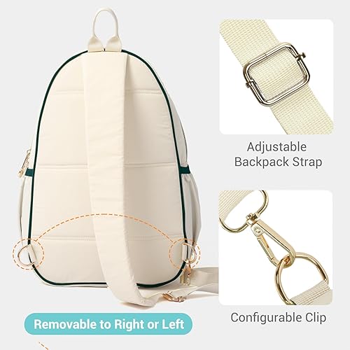 Miniatura 4 de Bolsa de pickleball para mujer, acolchada y elegante, correa de hombro ajustable, 2 compartimentos de almacenamiento para remos, bolas, zapatos