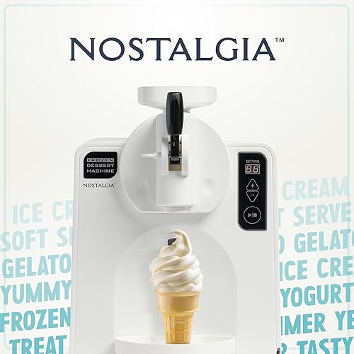 Miniatura 6 de Nostalgia Máquina de helado y postre congelado fácil de dispensar, hace 1 cuarto de helado, batidos, yogur congelado, helado en minutos, sándwiches
