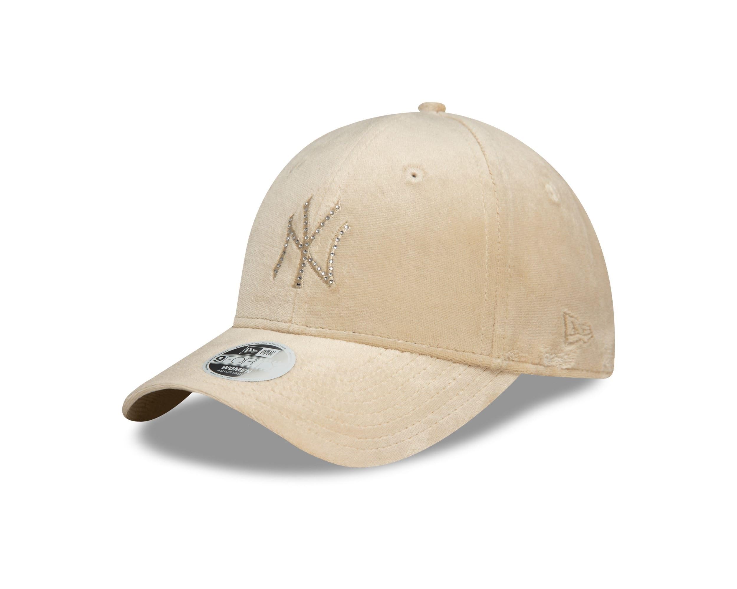New Era New York Yankees Velour Cap Girl Woman Baseball Fan Accessory hat Adjustable Beige โ image 1