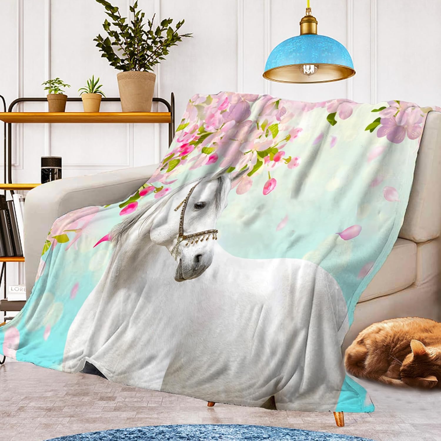 CXYXHW Horse Throw Blanket,Sofa Flannel Blankets(Style 7,150x200cm)