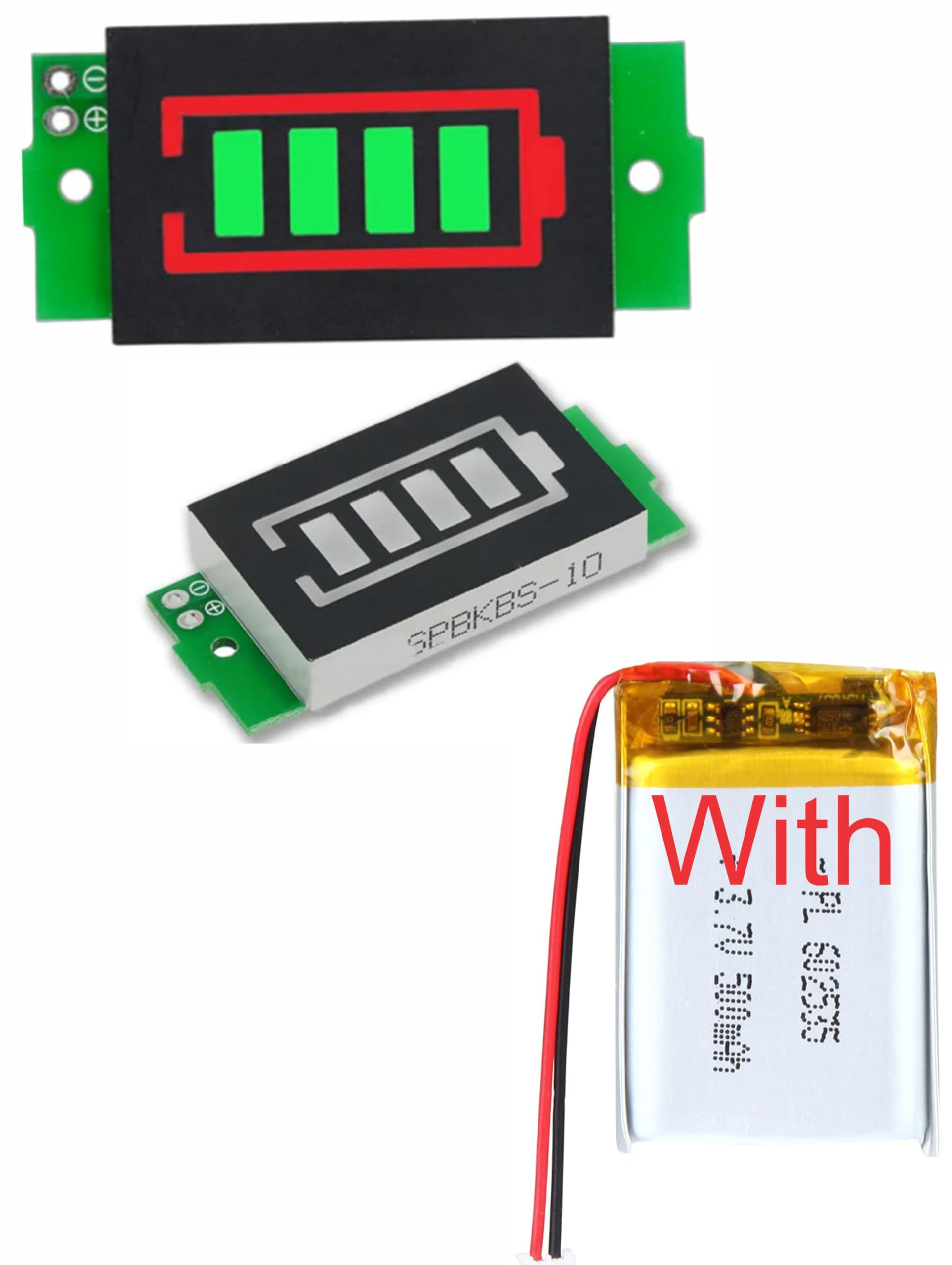 Lithium Battery Capacity Indicator Module, 1S-8S, 4 Section Green LED Display Tester, Li-po Li-ion with 3.7v Lithium Polymer Battery Set-image-49