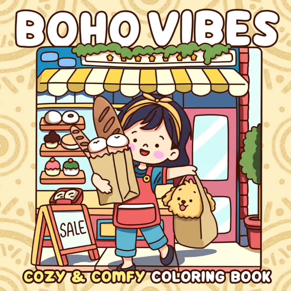 Boho Vibes Coloring Book: Hippie Inspired Outfits and Peaceful Vibes Boho Beauty Coloring pages for All Ages featuring Mindful Moments and Fun Creative Escapes for Stress Relief