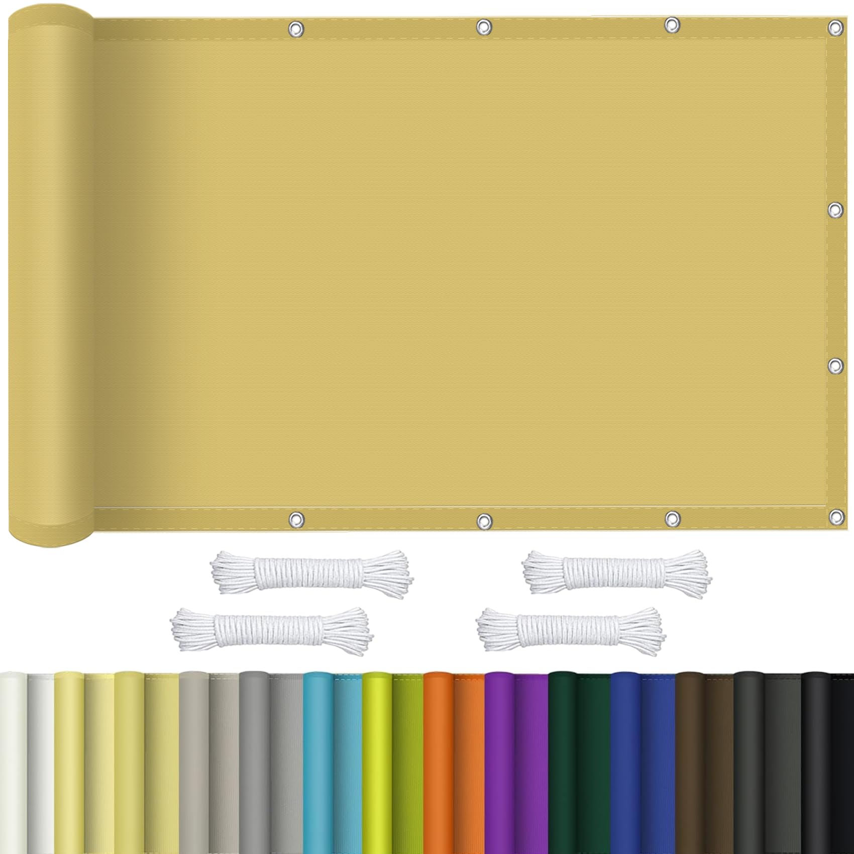 Voile d'ombrage couleur crème idéale pour le repas suspendu de l'été au jardin
