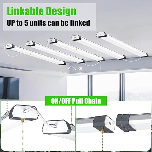 Miniatura 2 de Luz LED de tienda de 100 W, 13000 lúmenes, luces de tienda enlazables, luces de techo LED de luz diurna de 5000 K para garajes, talleres con enchufe