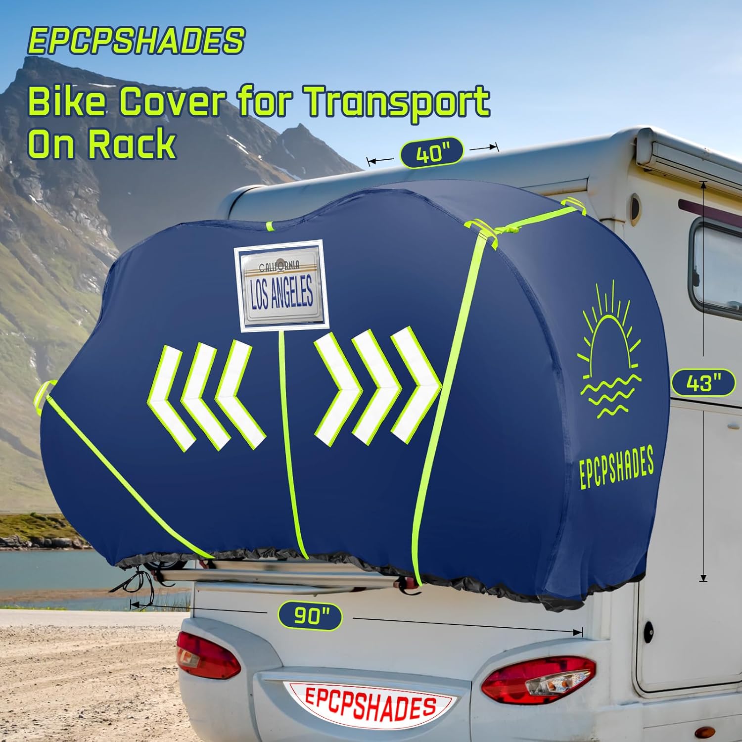 Bike Cover for Outside Storage, 600D Oxford 2 Bike Waterproof Bicycle Cover with PU Coating, Anti Dust rain Snow and UV Protection Covers for E-bike Mountain bike Road bike, Navy Blue