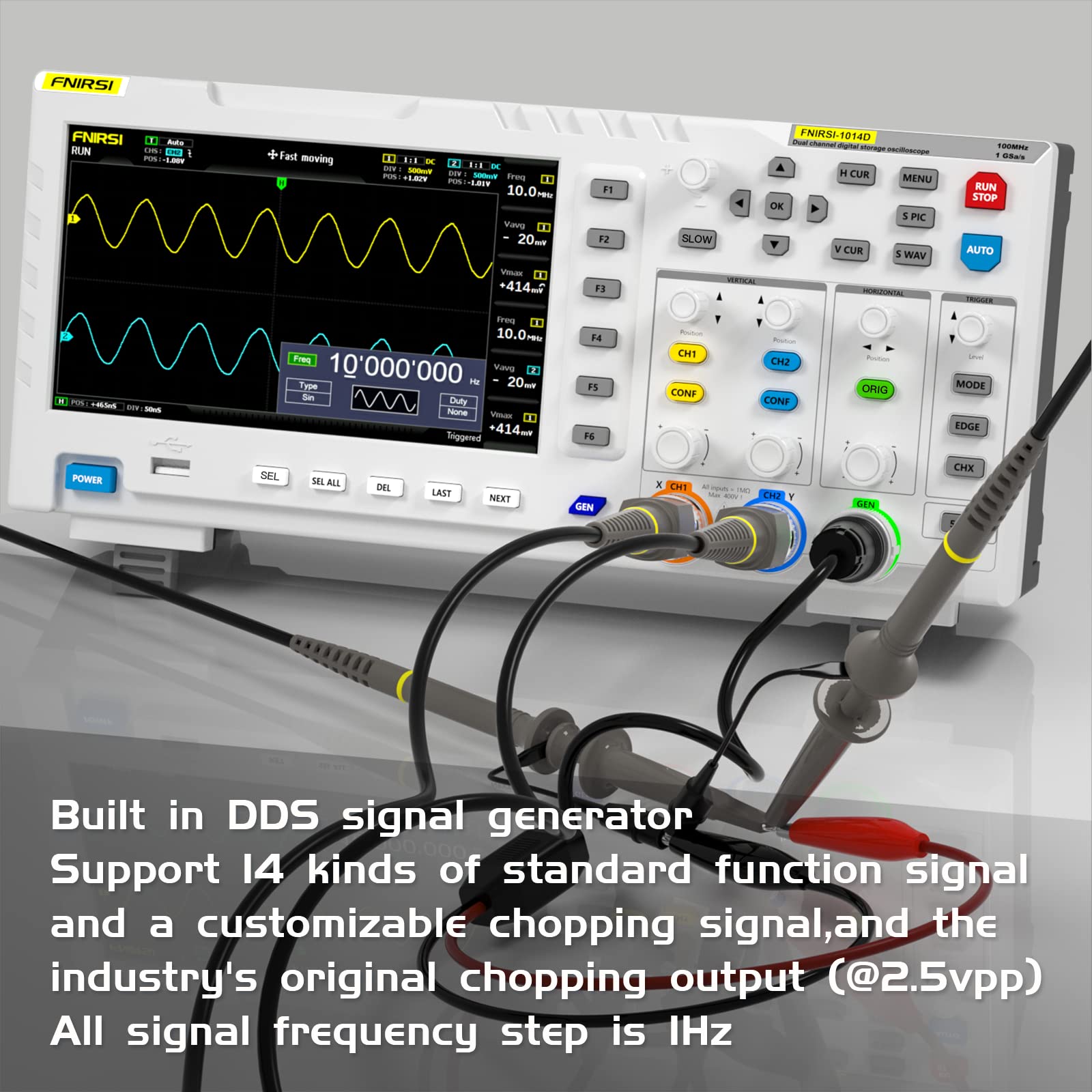 Buy FNIRSI 1014D Oscilloscope 2 in 1 Digital Oscilloscope DDS Signal Generator 2 Channels
