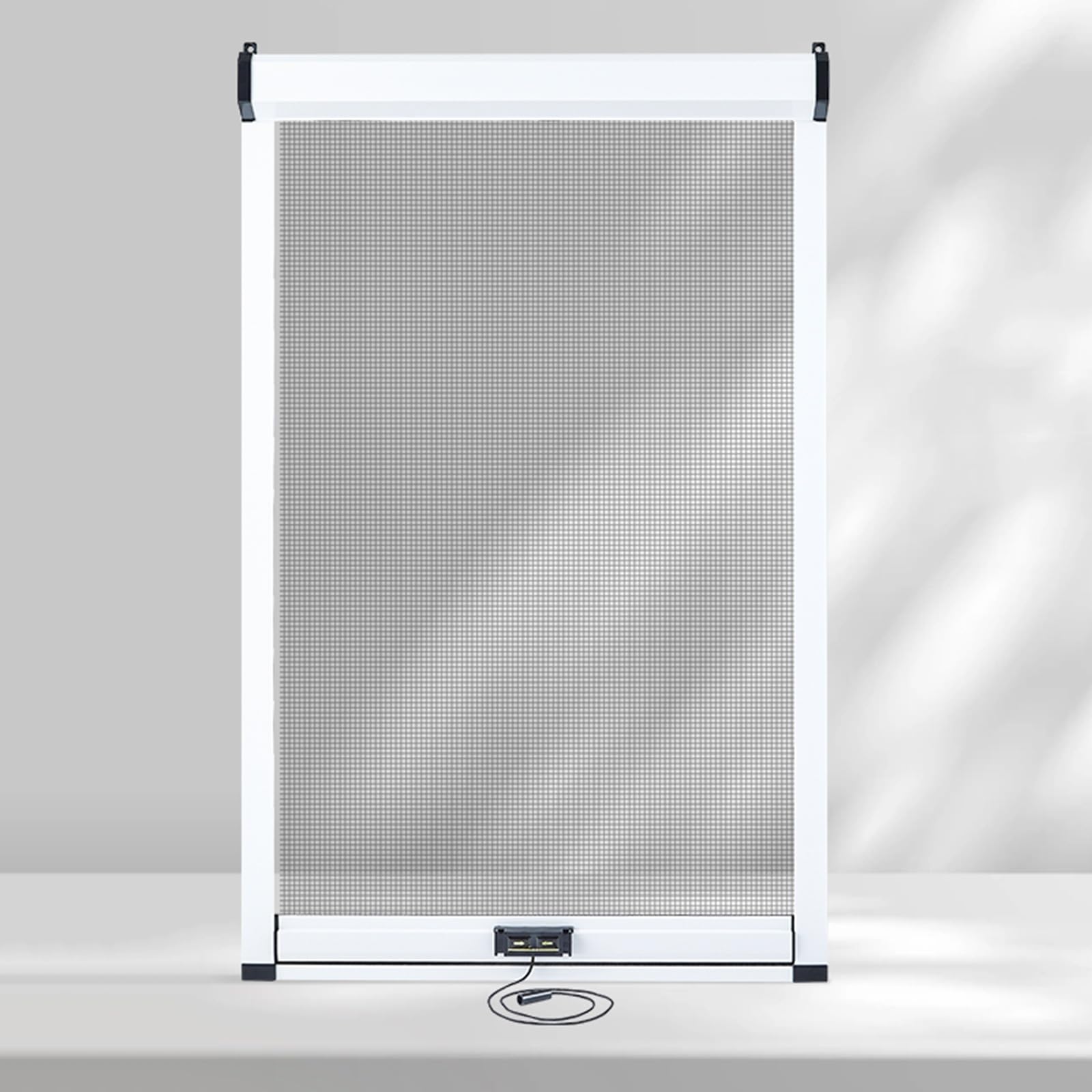 Moustiquaire Fenetre Cadre Alliage Aluminium Enroulable Moustiquaire Anti-Insectes Amovible et Lavable Tailles au Choix