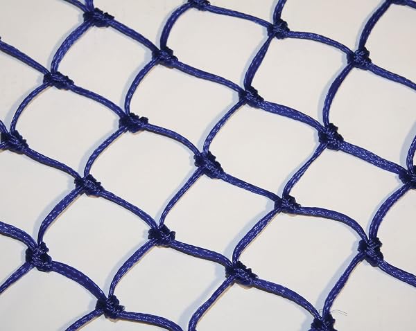 Filet à foin Kerbl d’un maillage de 5, filet à fourrage, bleu, mailles de 5 x 5 cm, polyester, chevaux, bovins, moutons, avec anneaux de suspension - 2