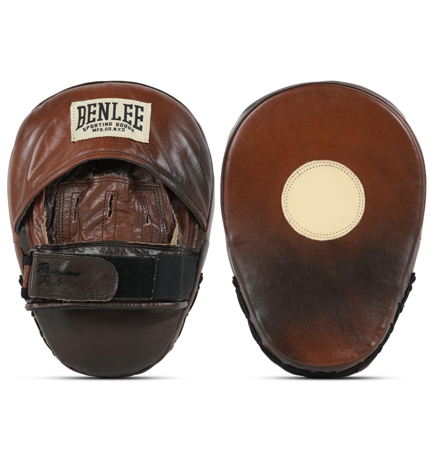 BENLEE Rocky Marciano Premium Pad Manoplas, Adultos Unisex, Marrón/Negro/Beige
