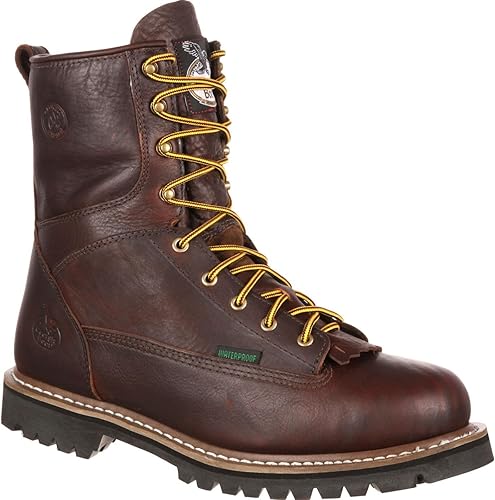 Georgia Boot Botas de trabajo Georgia 8" con cordones para hombre - M BRN