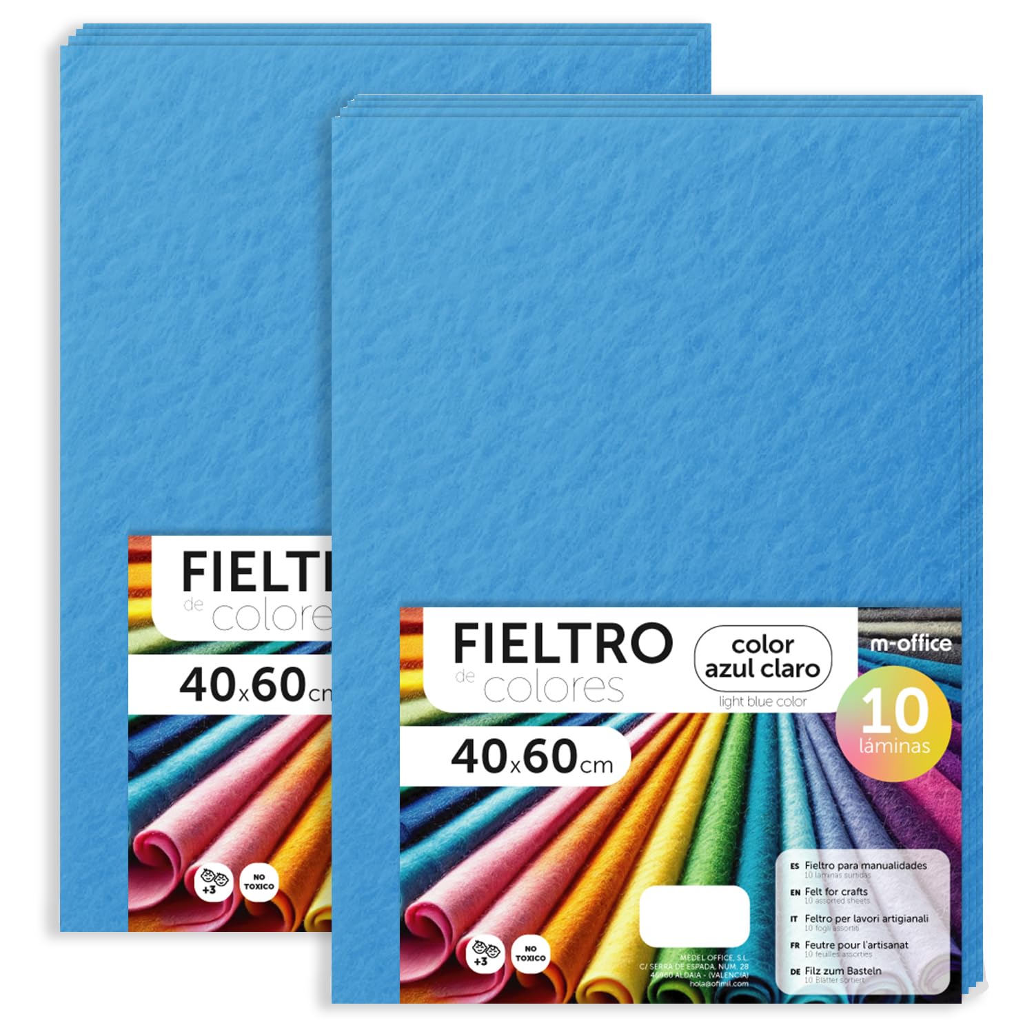 Fieltro para Manualidades, Fieltro de Colores, Suave y Flexible, Material para Costura, Telas Patchwork, Ideal para proyectos DIY, artesanía o decoración, 20x30cm - m-office (rojo, 10 uds) — view 29