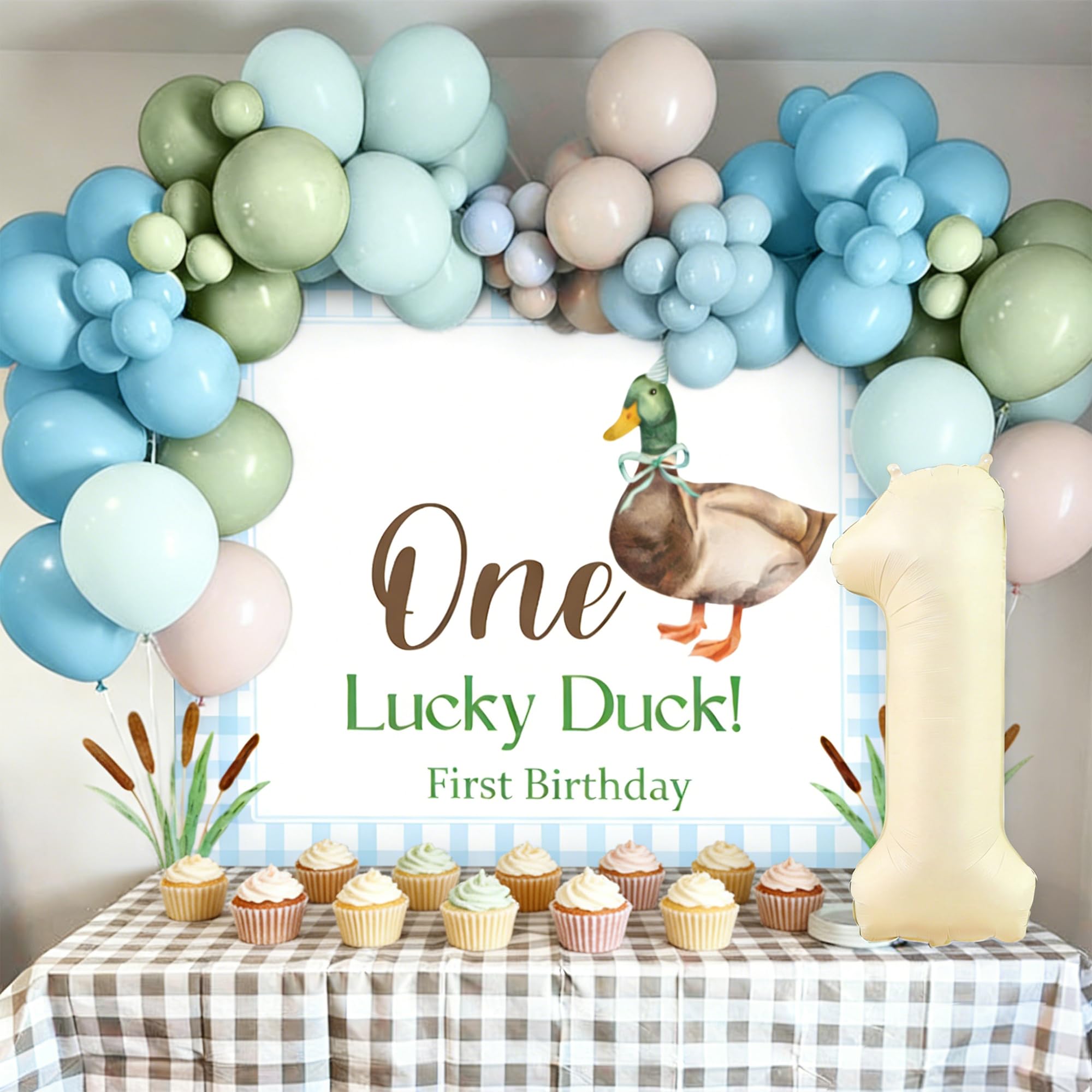 One Lucky Duck Birthday Decorations Mallard Duck 1st Birthday Party Decor Boy Lucky One Backdrop Boy Mallard Duck Hunting Baby Shower First Birthday