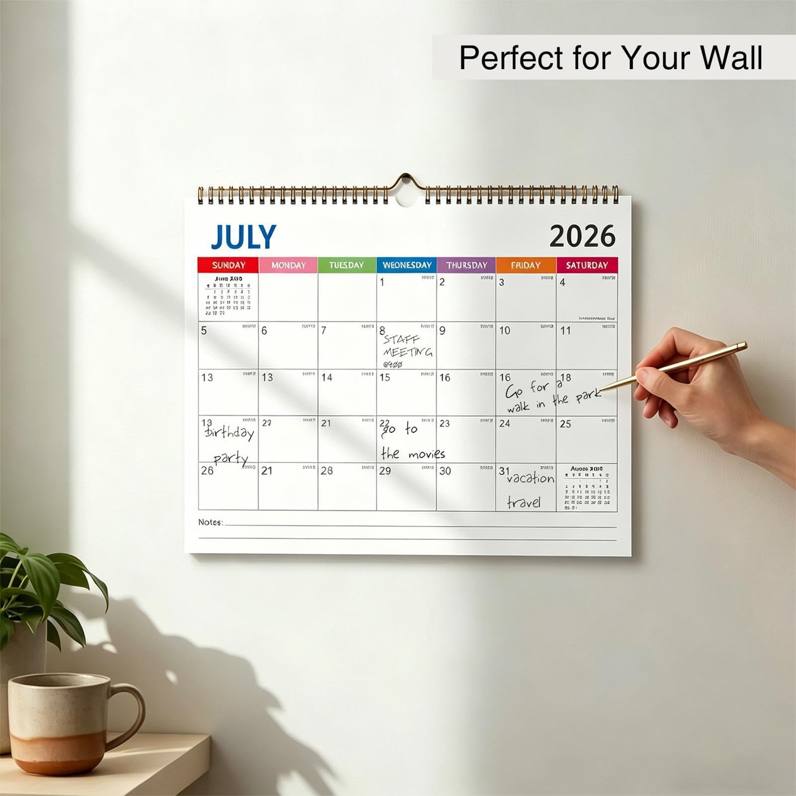 Calendario 2026-2027 Luglio 2026 - Dicembre 2027 Planner Verticale Grande