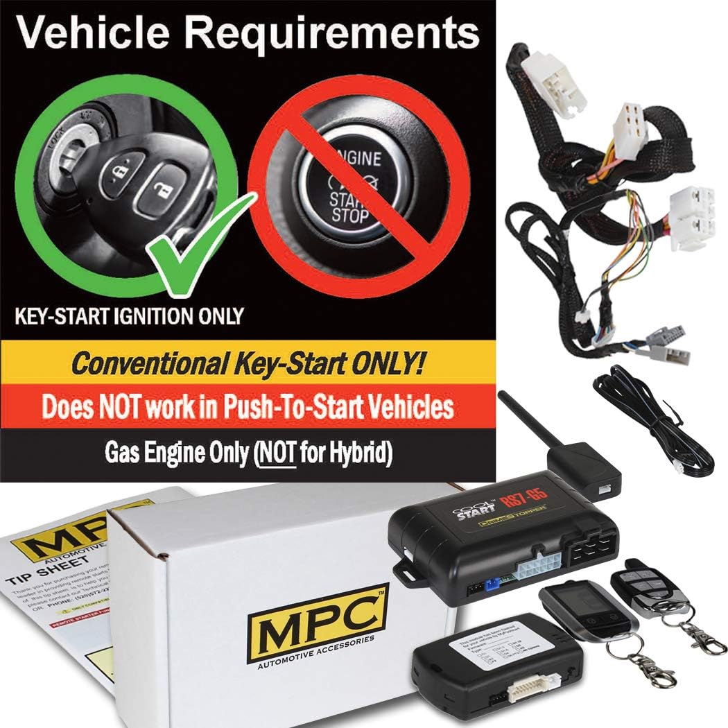 MPC Complete 2-Way LCD Remote Start Kit Compatible with Honda Civic 2012-2015 with T-Harness