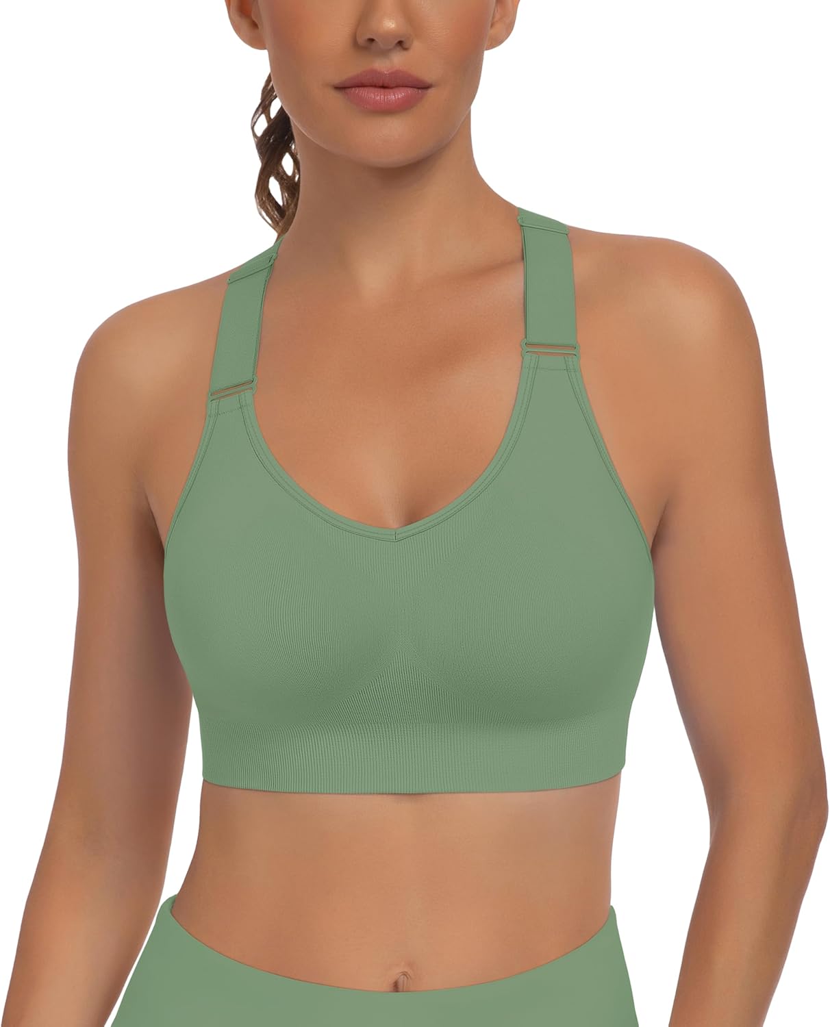 MIRITY 3-Pack Adjustable Padded Sports Bras for Women - High Support for Large Bust Workout Running Gym Fitness - Image 3