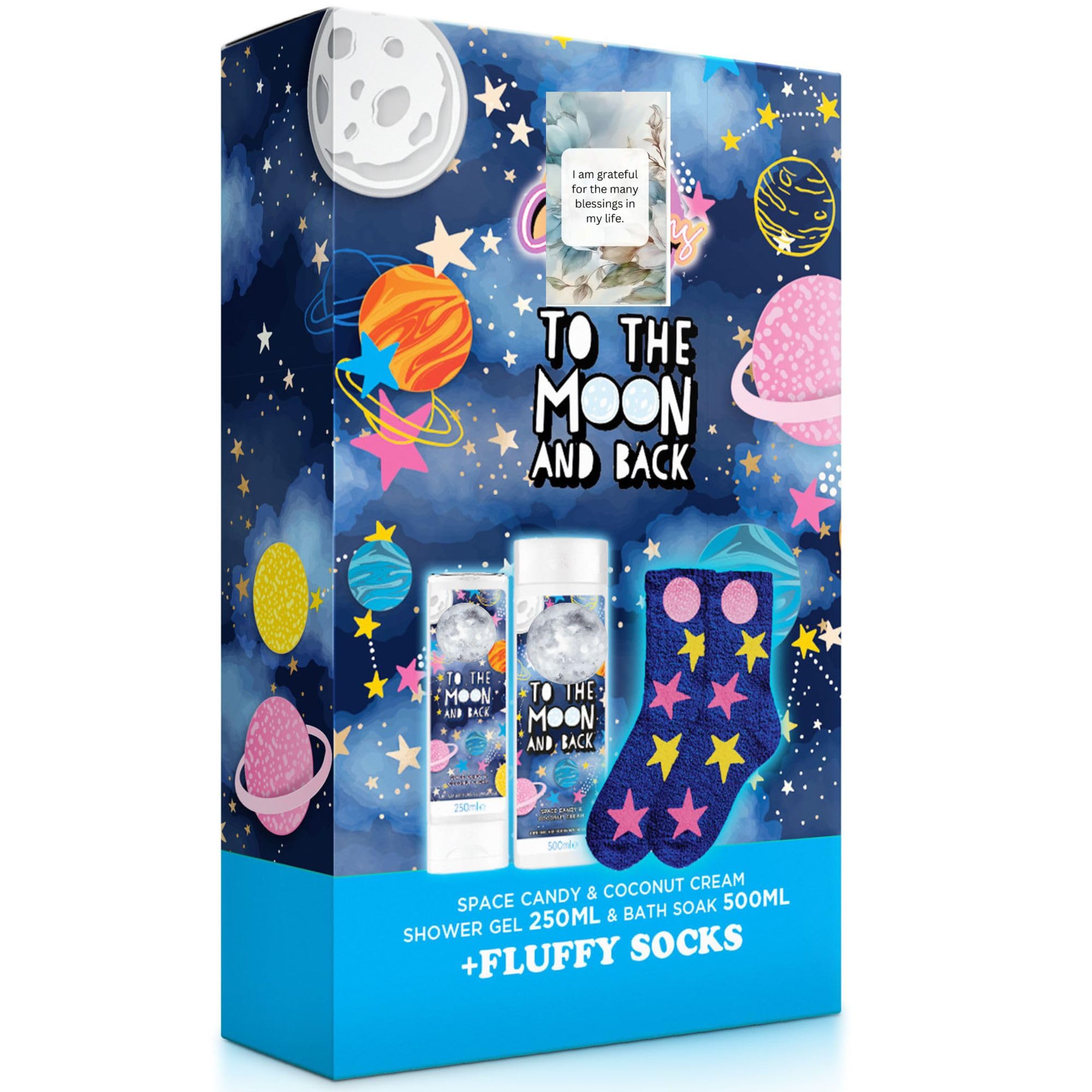 Shower Gel Bundle With The Moon And Back Body Wash Plus Fluffy Socks Set, Mixed, Medium