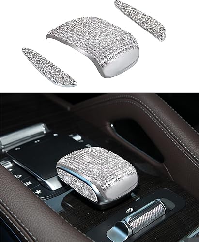 Miniatura 3 de Cubierta de emblema de control de medios interiores de cristal brillante compatible con Mercedes Benz GLE 2020-2024GLS 2020-2024
