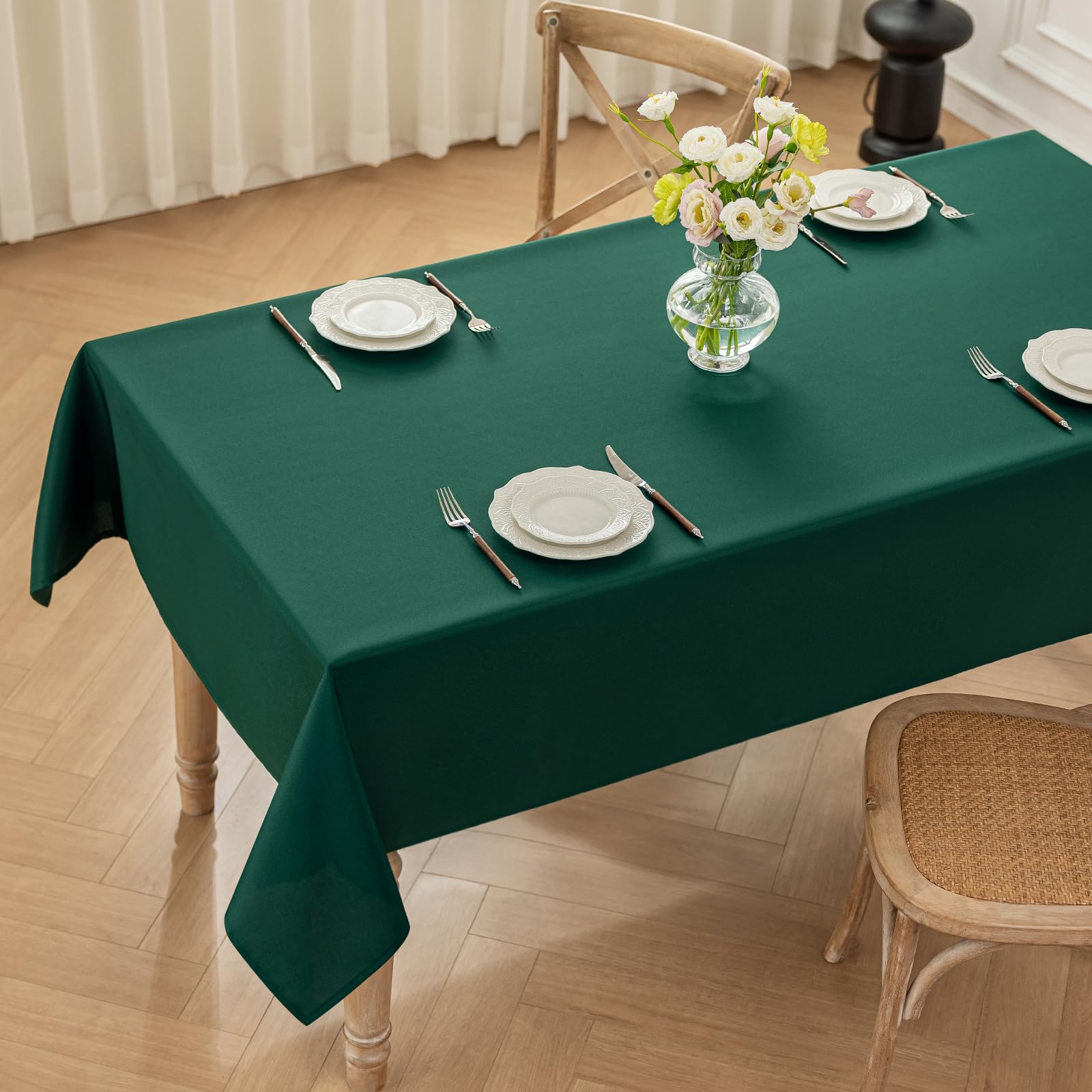 Moonooda Tischdecke, Tischdecken Abwaschbar 180g/㎡ Tischtuch aus Polyester Wasserabweisend mit Lotuseffekt, Dauerhaft Kratzfest für Wohnzimmer, Esszimmer, Balkon, Garten