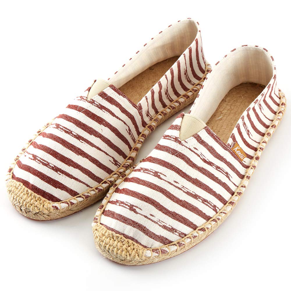 Espadrilles Rayées Toile Plat Homme