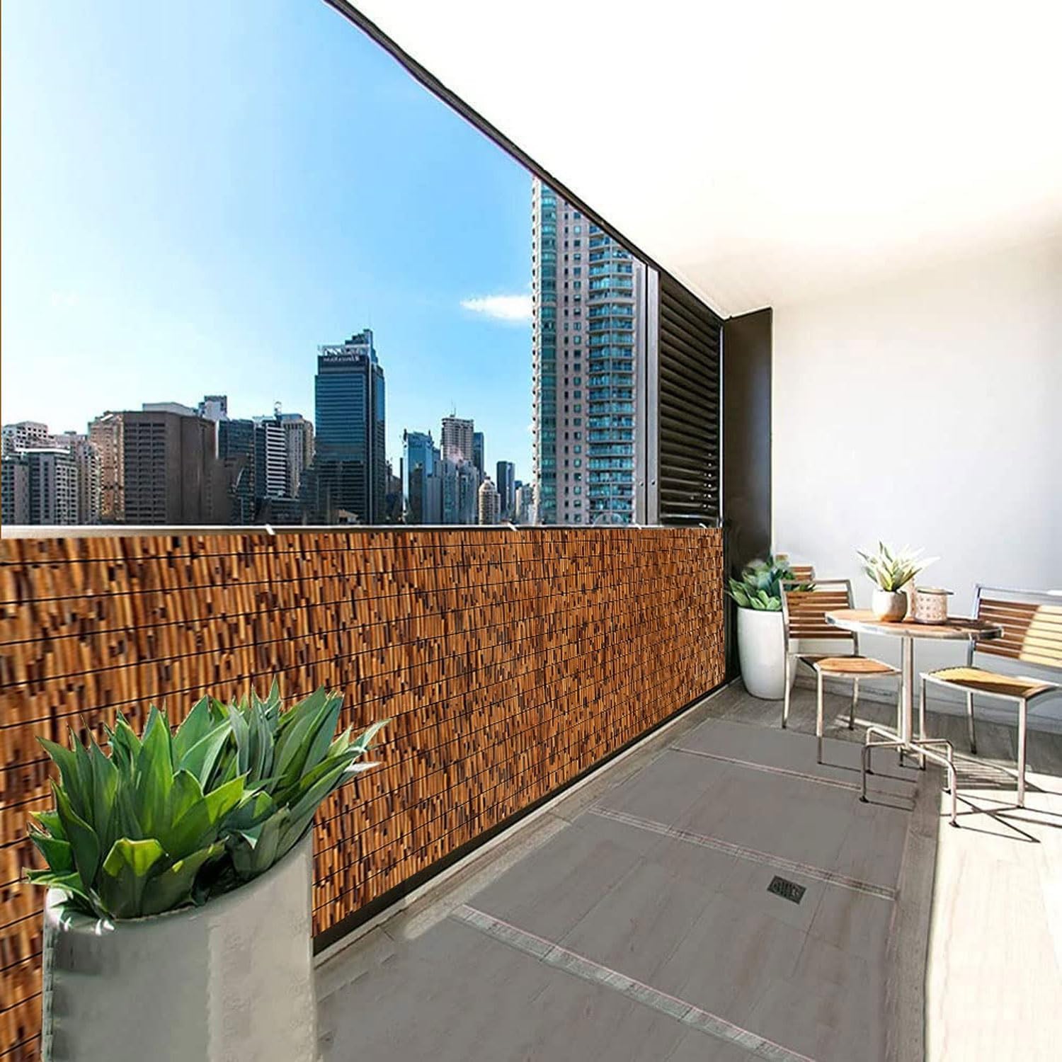 Natural Reed Fencing Rolls Privacy Fence Screen Bamboo Fence Balcony Privacy Screen Fence Reed Screen Curtain Reed Fence for Outdoor Backyard Patio Balcony(3.5x4ft(42.4x48.8in))