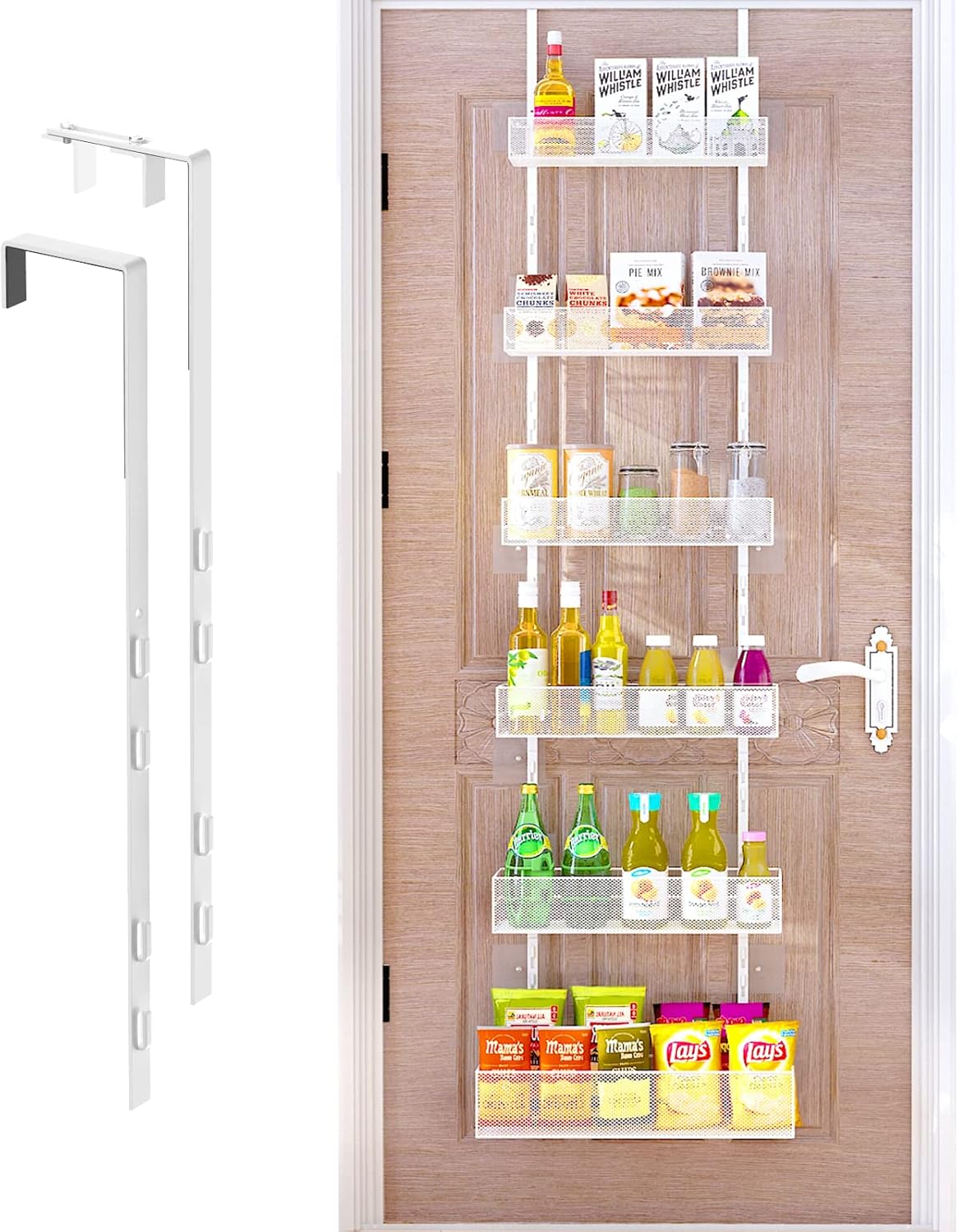 Buy Over the Door Pantry Organizer 6Tier Mesh Basket Hanging & Wall Mounted Pantry Door