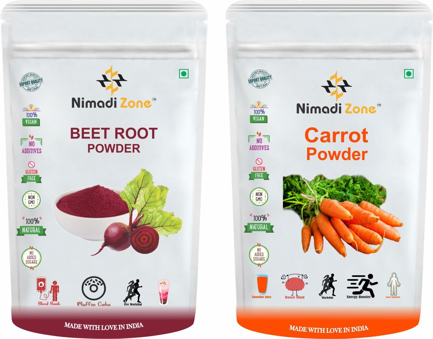 Nimadi Zone Pack of 2 Beet Root Powder and Carrot Powder - 100 GM Each = 200 GM Super Saver Combo Pack by Nimadi Zone-image-20