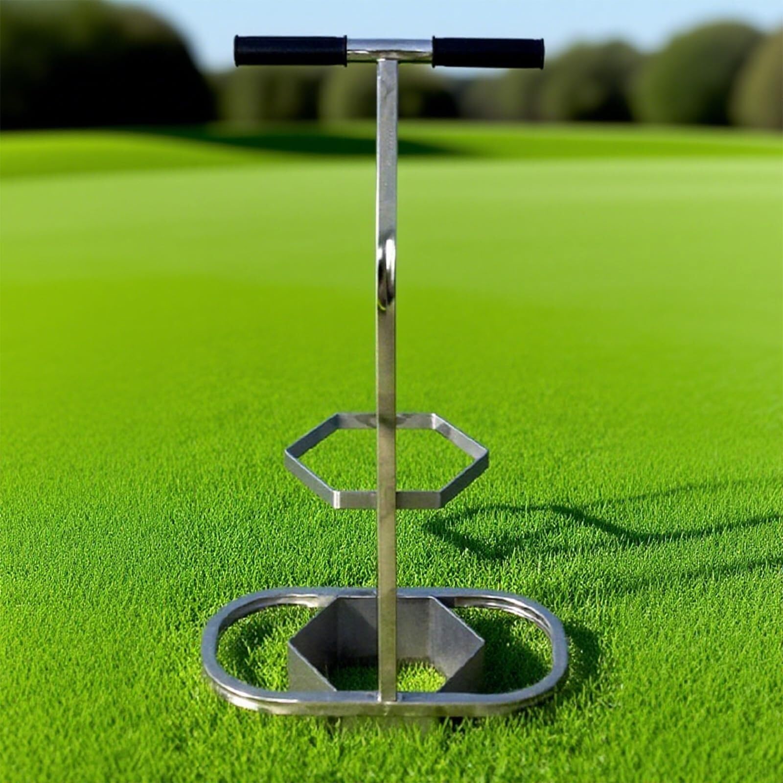Obcinacz do murawy golfowej, trymer do darni ze stali nierdzewnej, narzędzie z podwójnym uchwytem do pielęgnacji trawy i murawy, idealny do naprawy pól golfowych i projektów krajobrazowych