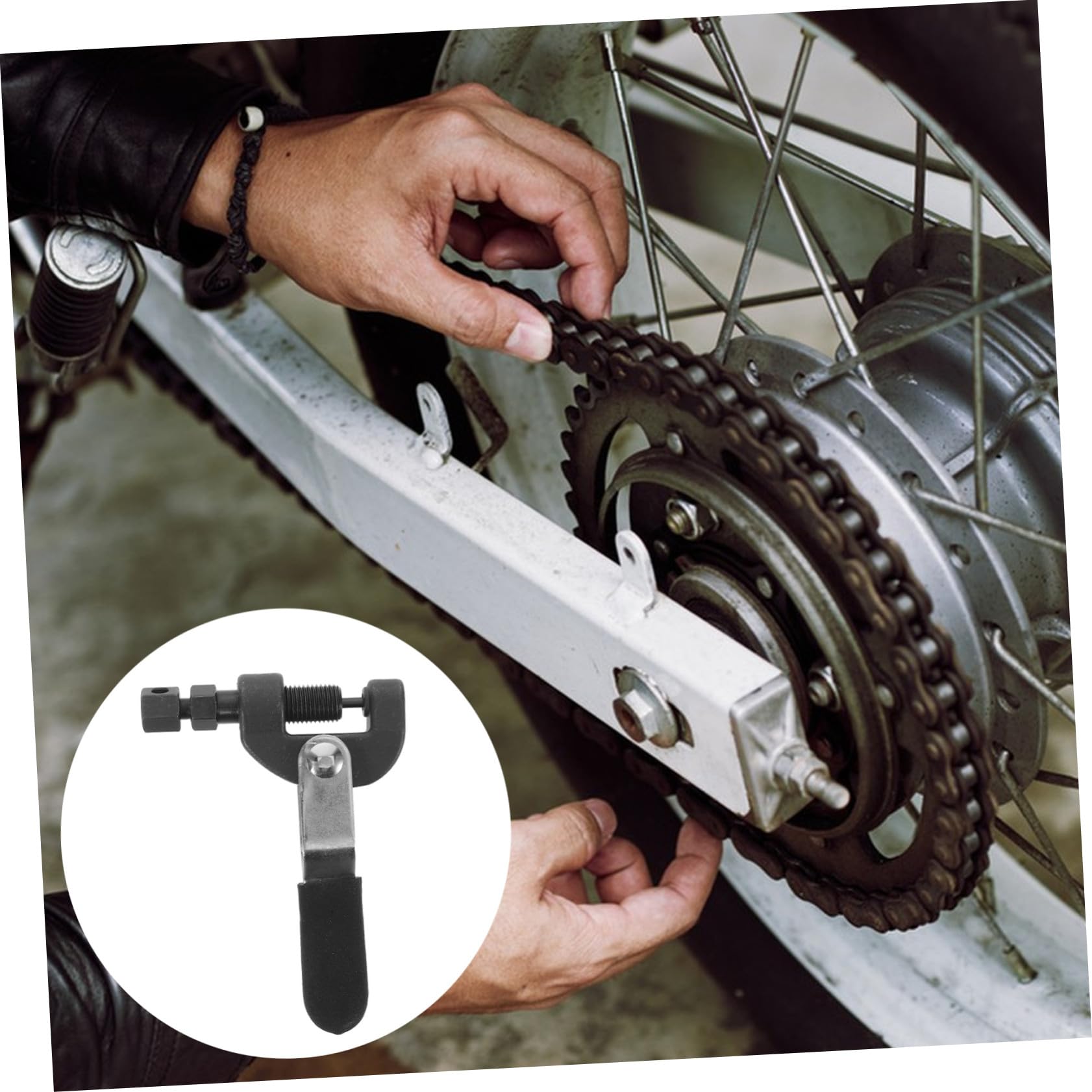 BESTYASH Utensile per Rompere Catena Rulli Rompicatena per Motociclette e Biciclette Strumento per Rimozione Maglie e Rivettatura Catena