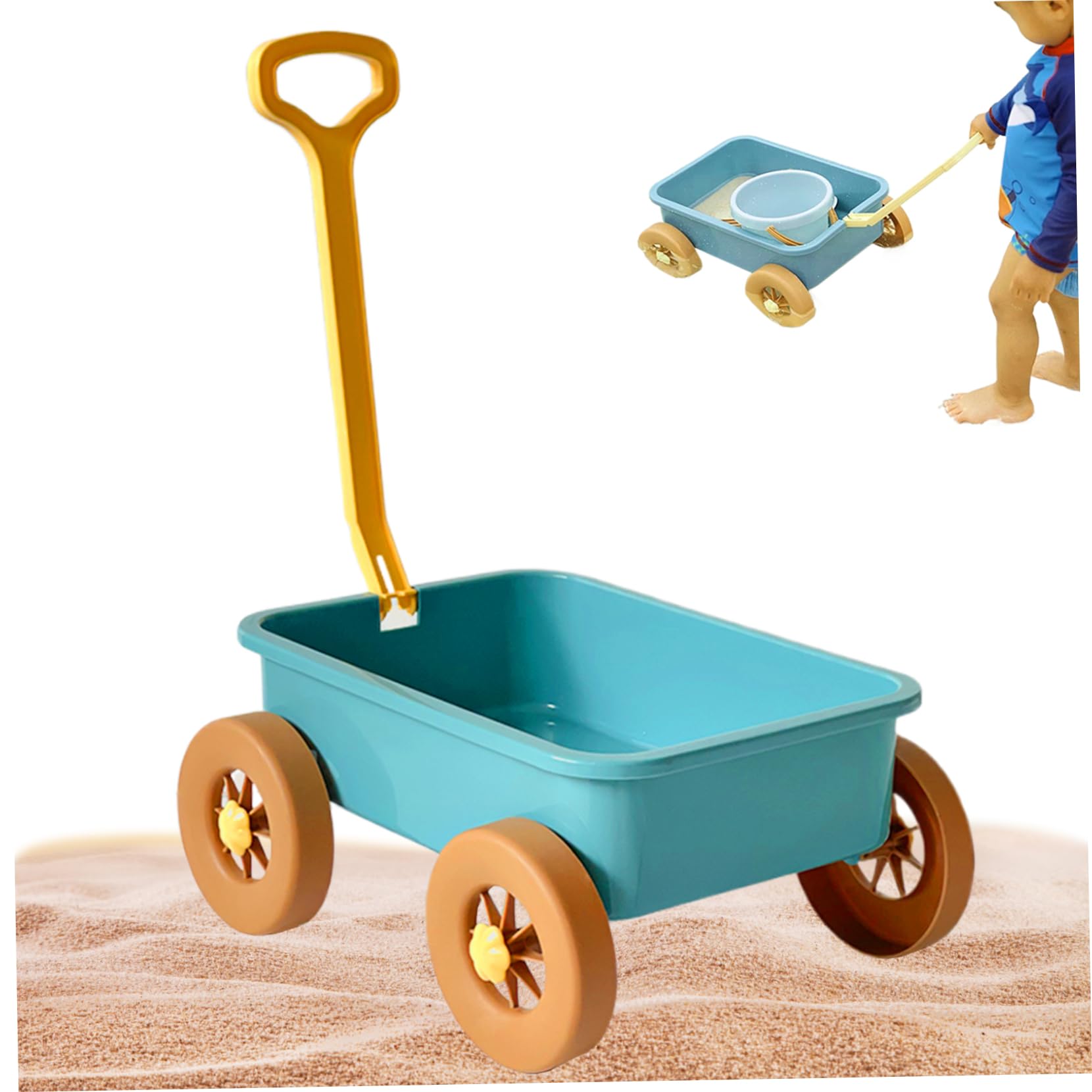Carro giocattolo Carro giocattolo in plastica per bambini 15x11x7, 1 pollici Giocattoli da spiaggia per bambini per giocare Acqua Sabbia riutilizzabile per l'estate, Blu